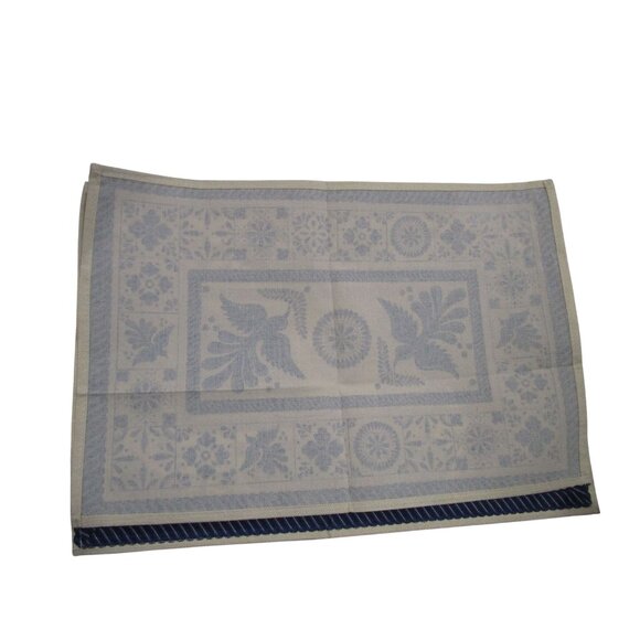 Talavera Tile Print Cotton Fabric Placemats Set Of 4 Blue White EUC - Picture 7 of 15